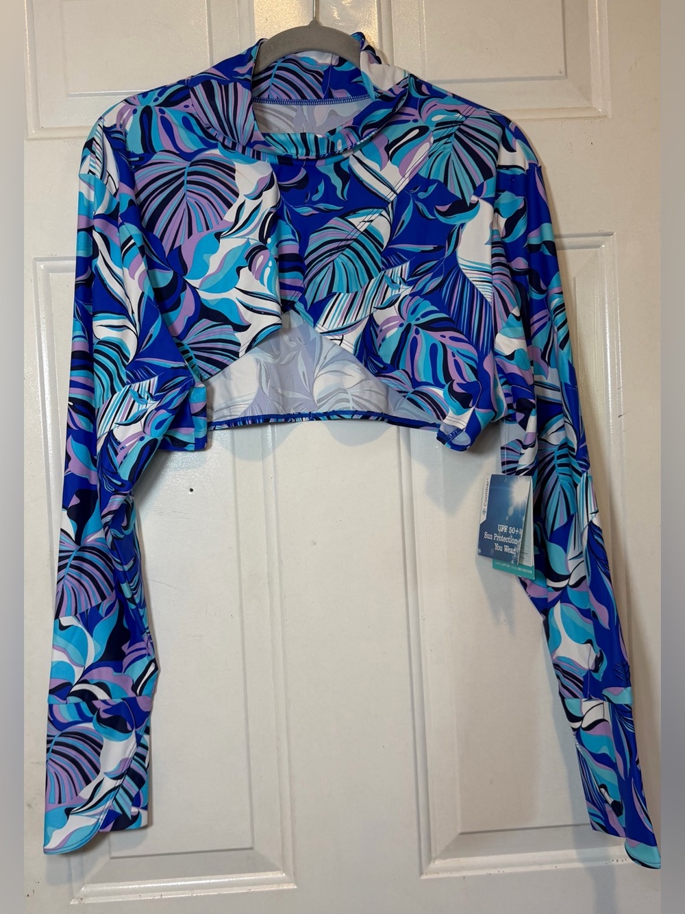 Coolibar UPF 50+ Sun Protection Kaycos Shrug Womens Size XXL Lycra NWT Swim Blue